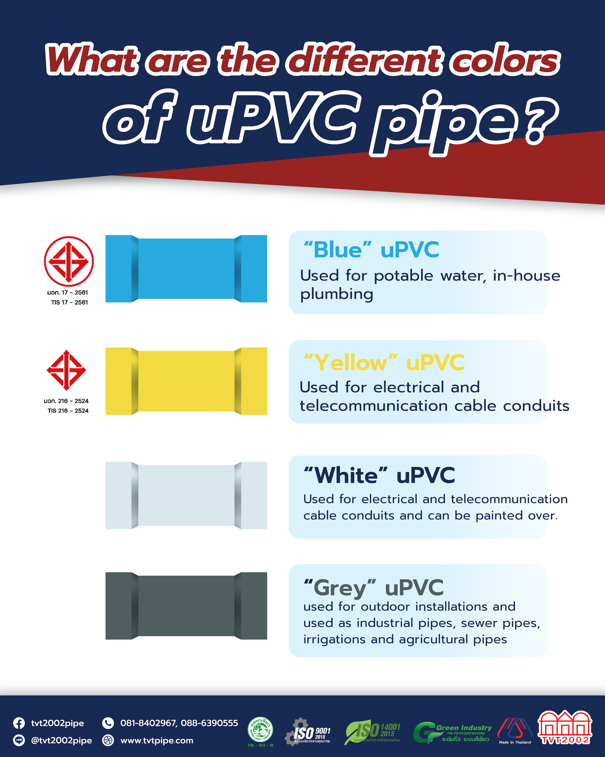 Different Colors of UPVC pipe